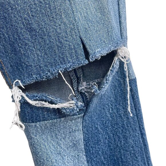 RE/DONE by Levi's SZ 29 70's Patch Jeans Distressed High-Rise Button-Fly Frayed - Picture 7 of 16